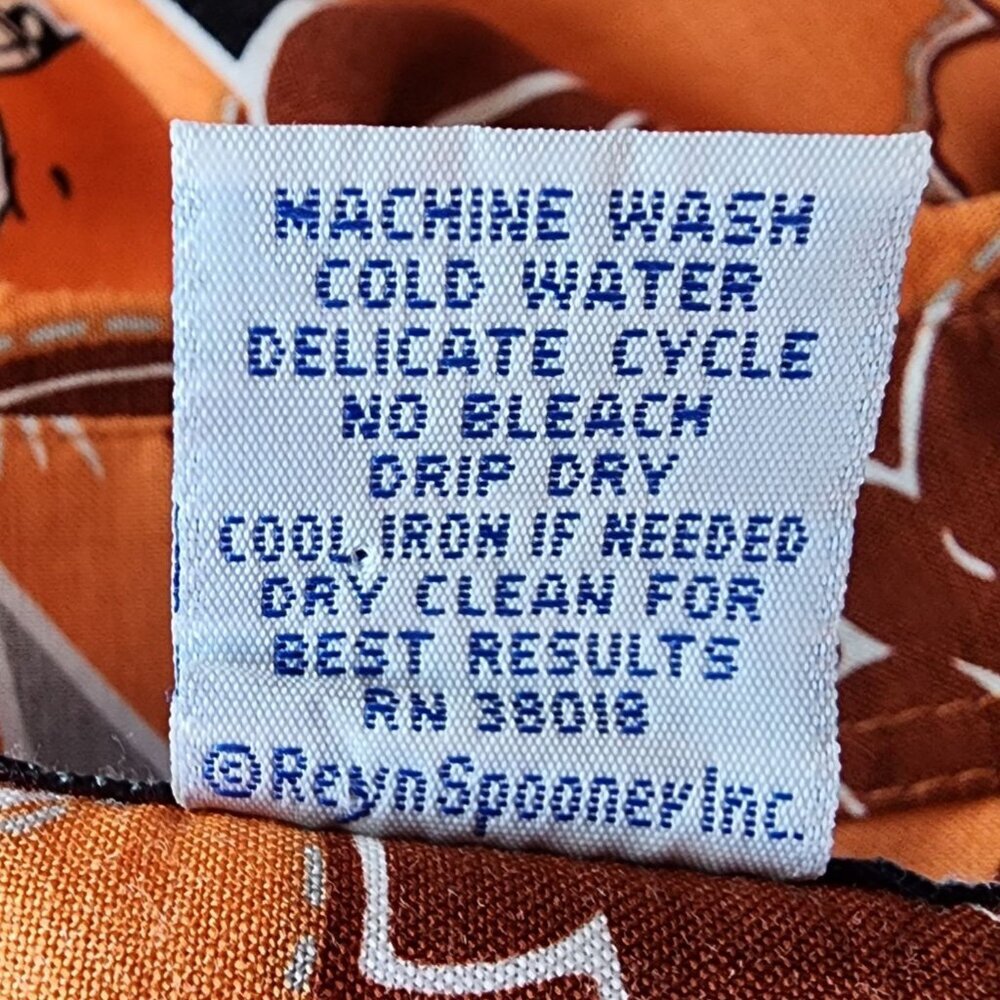 Vintage Reyn Spooner Reyn Sports Mens XL Hawaiian Shirt Oklahoma State OSU Retro - Picture 8 of 9